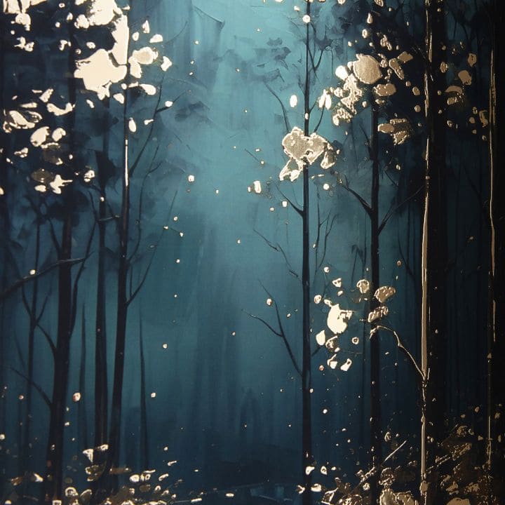 Moderan slika na platnu s motivom drveće, šuma, priroda i tajna | Poster za zid s EXTRA efektom - Mystic Trees – proizvod, pogled 2