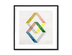 Geometrijski slika na platnu s motivom Echo of Innocence u bijelo-plavih nijansama, mirna atmosfera, pogodan za kancelarije | Poster za zid Echo of Innocence – glavna