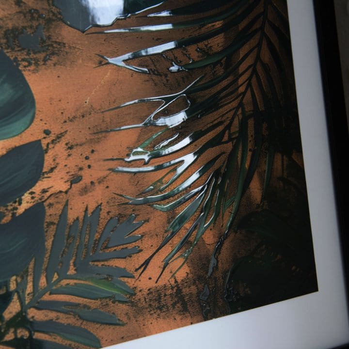 Moderan slika na platnu, priroda i tropski raj | Poster za zid s EXTRA efektom - Midnight Jungle, zidna dekoracija – proizvod, pogled 2