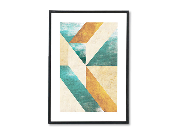 Geometrijski slika na platnu s motivom Structure & Dream u krem-plavih nijansama, mirna atmosfera, minimalizam, pogodan za hodnika | Poster za zid Structure & Dream – glavna