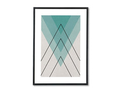 Geometrijski slika s motivom Silent Translation, priroda u bež-plavih nijansama | Poster za zid Silent Translation, priroda – pregled