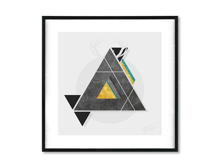 Geometrijski slika s motivom Instant Abstraction u bijelo-sivih nijansama | Poster za zid Instant Abstraction, priroda – pregled