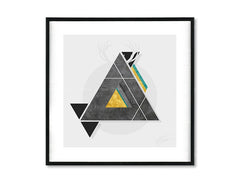 Geometrijski slika s motivom Instant Abstraction u bijelo-sivih nijansama | Poster za zid Instant Abstraction, priroda – pregled