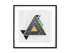 Geometrijski slika na platnu s motivom Instant Abstraction u bijelo-sivih nijansama, mirna atmosfera, priroda, pogodan za radne sobe | Poster za zid Instant Abstraction – glavna