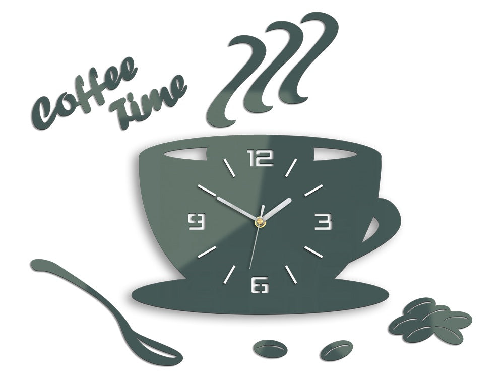 Moderan zidni sat COFFE TIME 3D GRAY gray - glavna slika