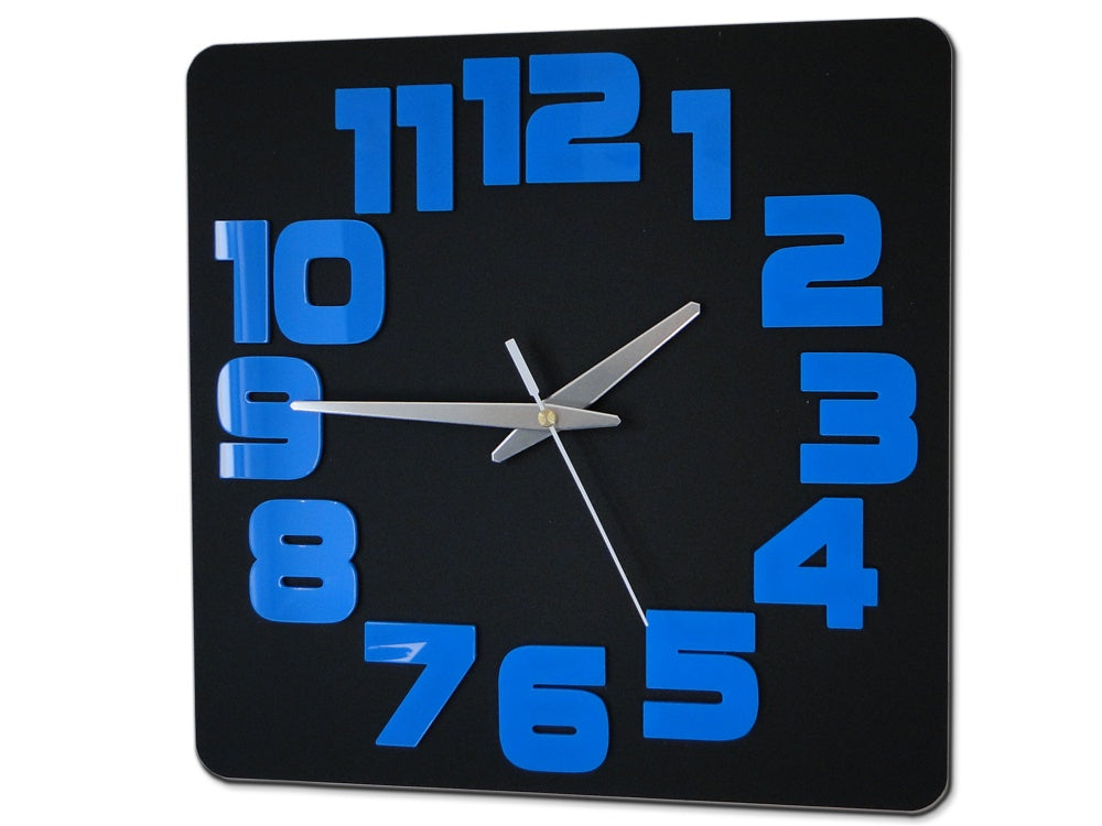 Moderan zidni sat LOGIC BLACK-BLUE blackblue - glavna slika