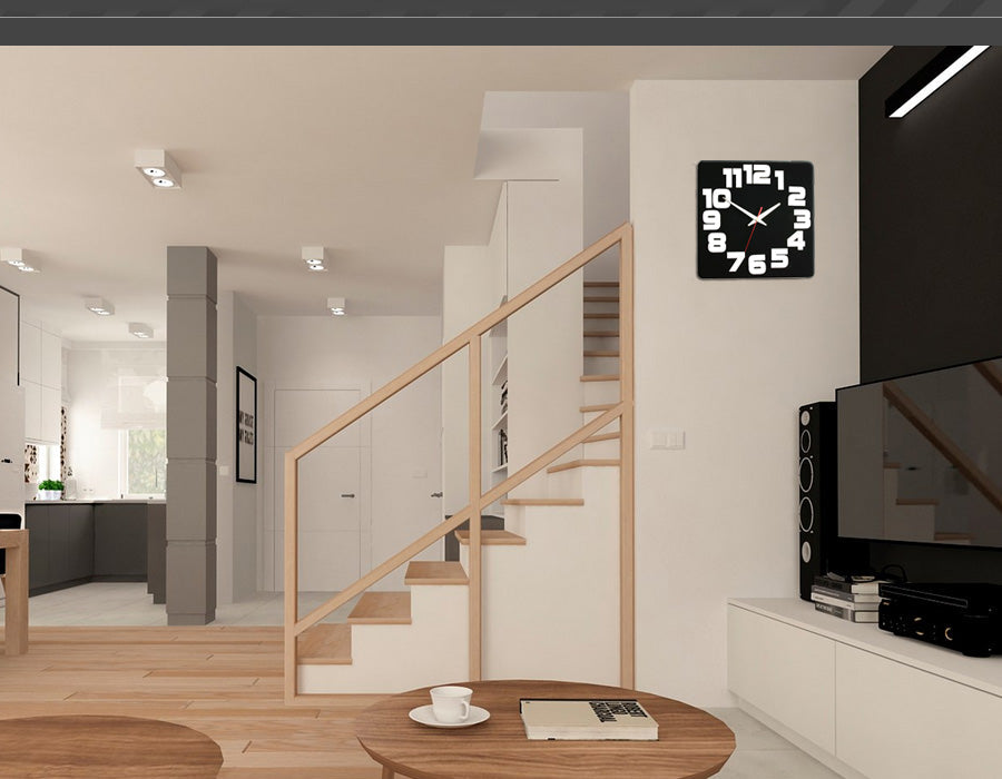 Moderan zidni sat LOGIC WHITE-BLACK whiteblack - slika 3