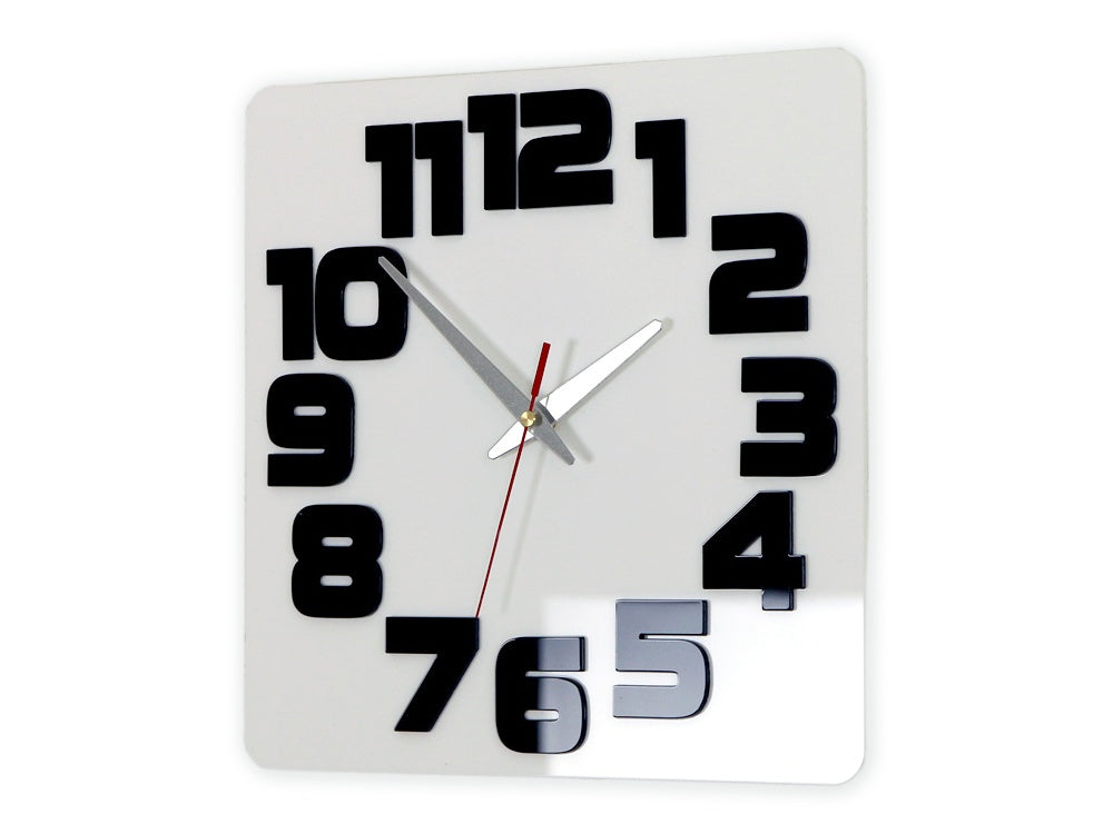 Moderan zidni sat LOGIC WHITE-BLACK whiteblack - glavna slika