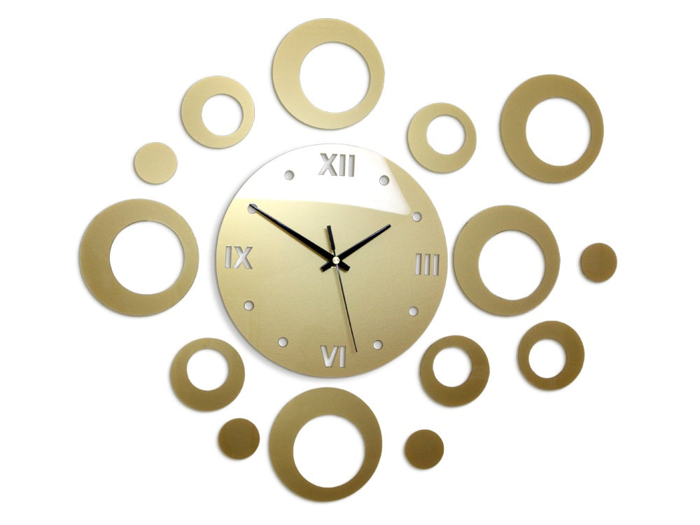 Moderan zidni sat RINGS GOLD gold - glavna slika