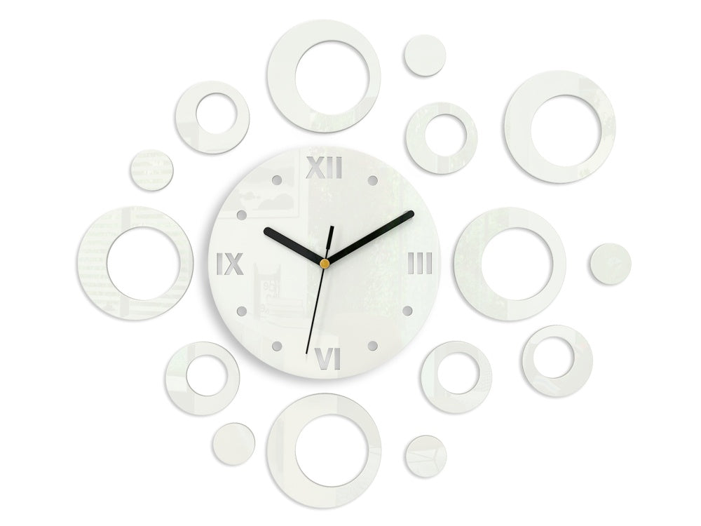 Moderan zidni sat RINGS WHITE white - glavna slika