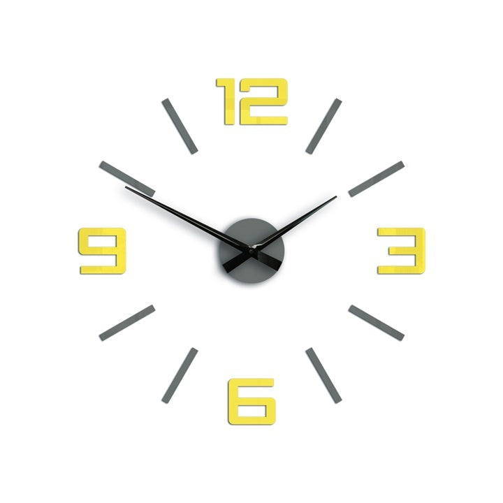 Moderan zidni sat SILVER XL GREY-YELLOW greyyellow - glavna slika