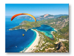 Industrijski slika na platnu s motivom HORY, plaža, okean, pejzaž, more i plaža u bež-plavih nijansama, sloboda, pogodan za kancelarije | Slika za zid HORY_059-11 – glavna