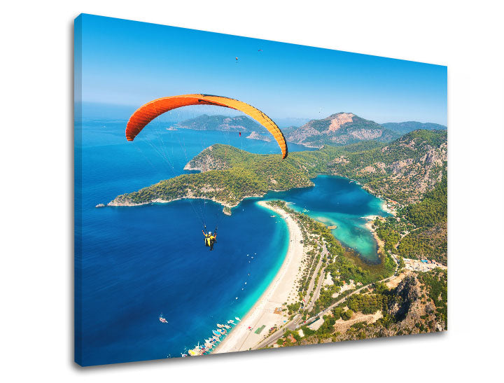 Industrijski slika na platnu s motivom HORY, plaža, okean, pejzaž, more i plaža u bež-plavih nijansama, sloboda, pogodan za kancelarije | Slika za zid HORY_059-11 – proizvod
