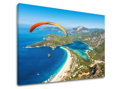 Industrijski slika na platnu s motivom HORY, plaža, okean, pejzaž, more i plaža u bež-plavih nijansama, sloboda, pogodan za kancelarije | Slika za zid HORY_059-11 – proizvod
